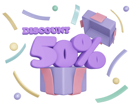 Discount from gift box 50 png