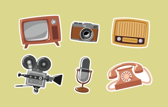 Vintage Journal Stickers vector
