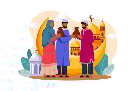Eid Al-adha Illustration concept. Flat illustration isolated on white background vector