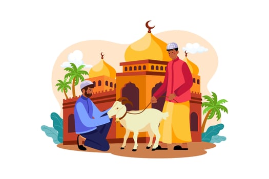 Eid Al-adha Illustration concept. Flat illustration isolated on white background vector
