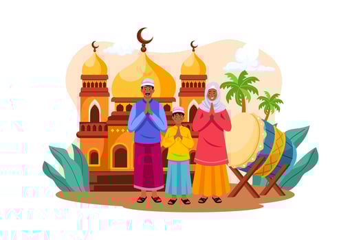 Eid Al-adha Illustration concept. Flat illustration isolated on white background vector