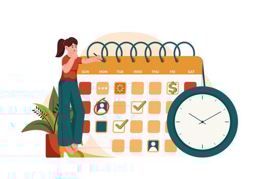 Business schedule planning vector