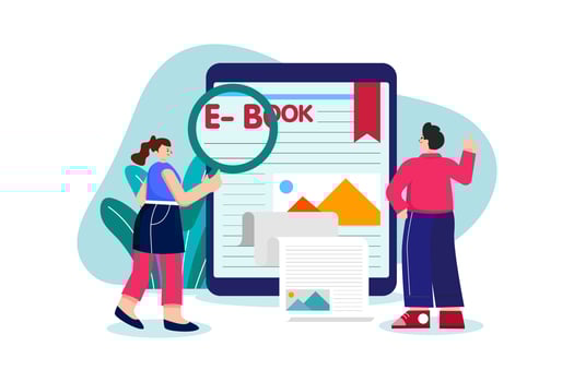 Search E-Book Illustration concept on white background vector