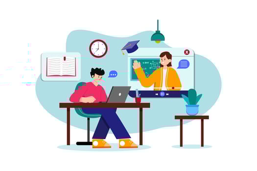 Digital Class Illustration concept on white background vector