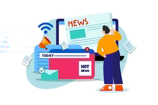 Online Informational Video Illustration concept on white background vector