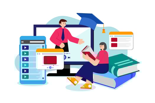 Digital Education Illustration concept on white background vector