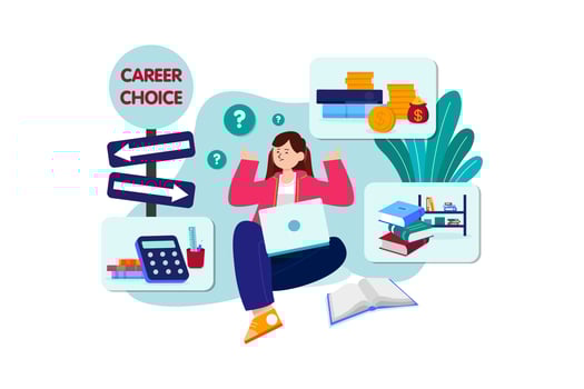 Career Decision Illustration concept on white background vector