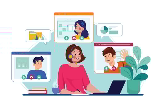 Business meeting online vector