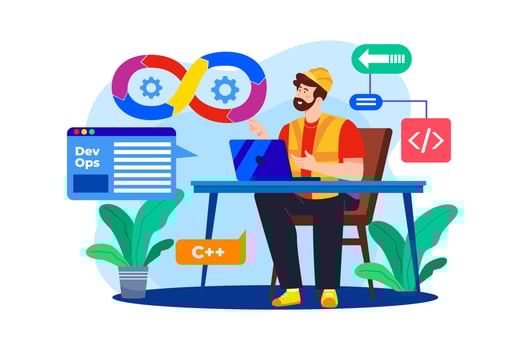 DevOps Engineer flat illustration concept on white background vector