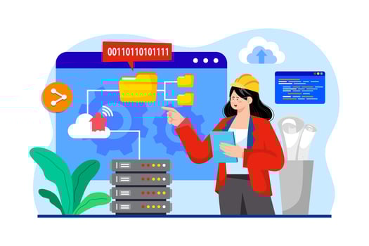 Cloud Architect flat illustration concept on white background vector