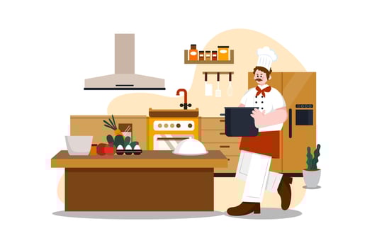 Restaurant Service flat illustration concept on white background vector