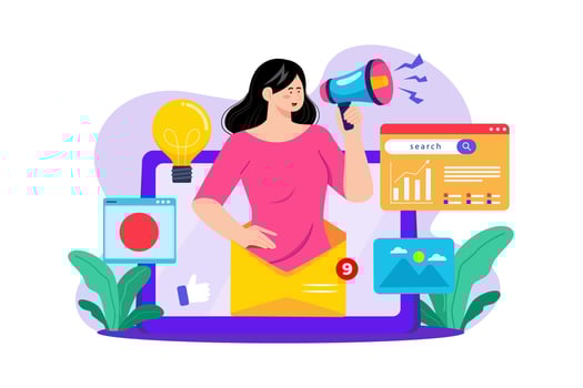 Digital Marketing Manager Illustration concept on white background vector
