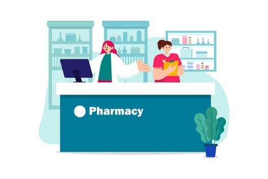 Pharmacy Assistant Illustration concept on white background vector