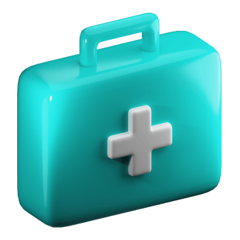 3D First Aid Bag PNG Illustration