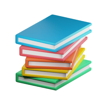 3D Pile of Book PNG Illustration
