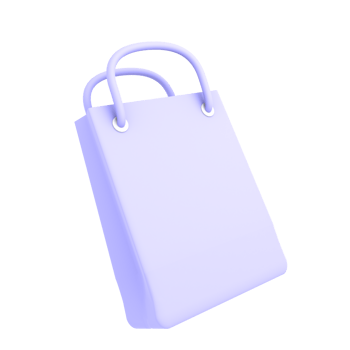 Ecommerce icon rectangle shopping bags 3d illustration png