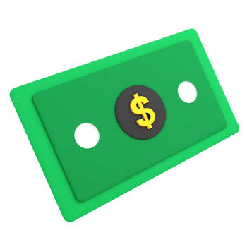 Ecommerce icon dollar money papaer 3d illustration png