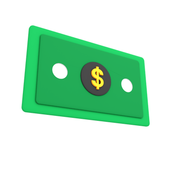 Ecommerce icon dollar money papaer 3d illustration png