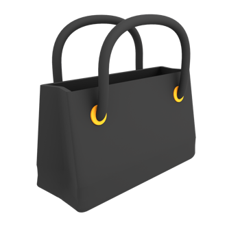 Ecommerce icon luxury shopping bags 3d illustration png