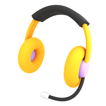 3d yellow headphone illustration ecommerce icon png