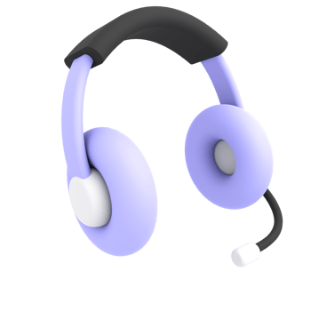 3d cute headphone illustration ecommerce icon png