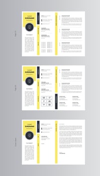 Landscape Resume or CV and Cover Letter Template. Pro Vector