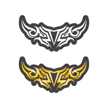 tribal, classic , black, ethnic tattoo icon vector illustration design logo