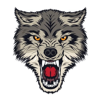 Angry Wolf Face in wonderful color, perfect for tshirt design and logo vector