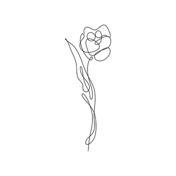 Abstract Flower Tulip continuous line drawing art singulart aesthetic simple Perfect for print, wall decor, phone case, shirt, sticker, pillow, acrylic, border, wallpaper, wedding vector