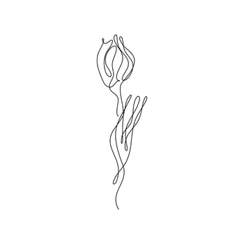 Abstract Flower Tulip continuous line drawing art singulart aesthetic simple Perfect for print, wall decor, phone case, shirt, sticker, pillow, acrylic, border, wallpaper, wedding vector