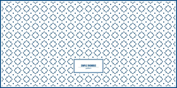 simple blue rhombus line pattern vector