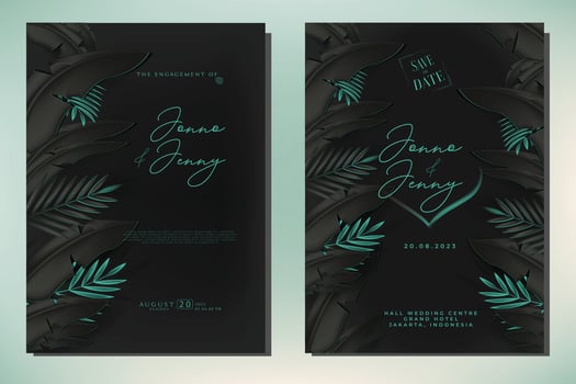 Wedding invitation card template vector
