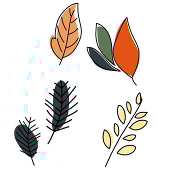 Vector set of autumn leaves