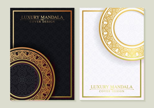luxury cover background with mandala texture vector