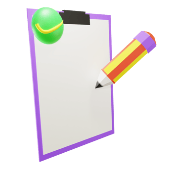 3D Checklist clipboard and pencil with transparent background png