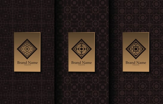 Set of luxury retro labels with calligraphic vector logo. Antique monogram collection.