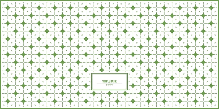 simple symmetrical green batik pattern vector