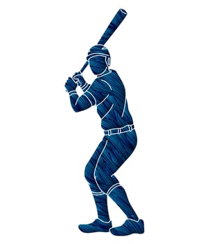Graffiti Baseball Player Action vector