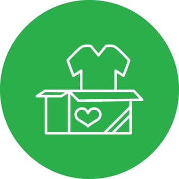 Cloth Donate Line Circle Multicolor vector