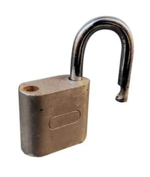 iron padlock isolated with transparant background png