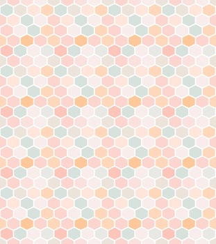 Seamless Hexagonal honeycomb vector pattern. Pastel color.