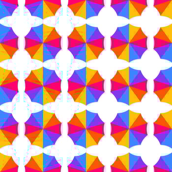 Top view of colorful beach umbrella . Summer seamless pattern. Vector illustration.