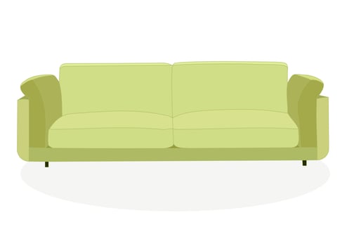 Fashionable comfortable stylish sofa. Object, model of furniture. Flat style. vector