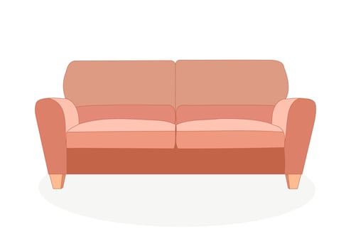 Fashionable comfortable stylish sofa. Object, model of furniture. Flat style. vector