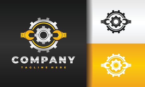 wrench gear logo vector
