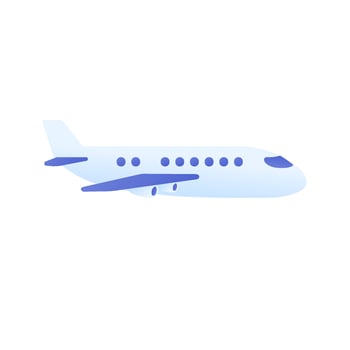 Passenger plane flying in the sky side view. travel concept vector