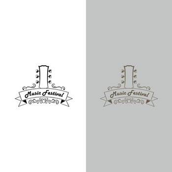 Set of vector guitar logo. A Music Shop Logo with a Guitar Silhouette
