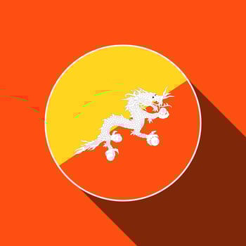 Country Bhutan. Bhutan flag. Vector illustration.