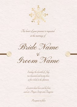 Wedding invitation card classic minimal decorative element design vector
