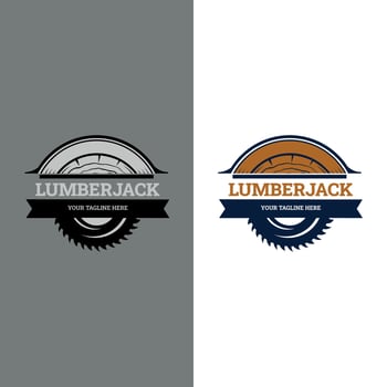 Lumberjack log. Woodworking Cross Axe Logo Design, Creative Carpentry Lumberjack Emblem Vector